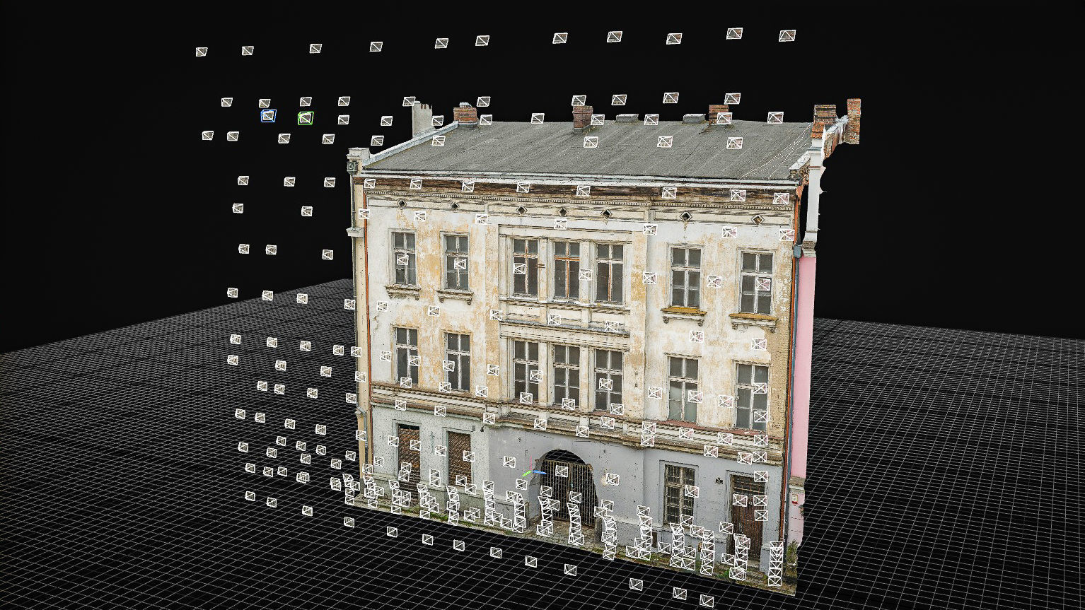 Facade Of A Tenement House With A Steel Gate 3D model_11