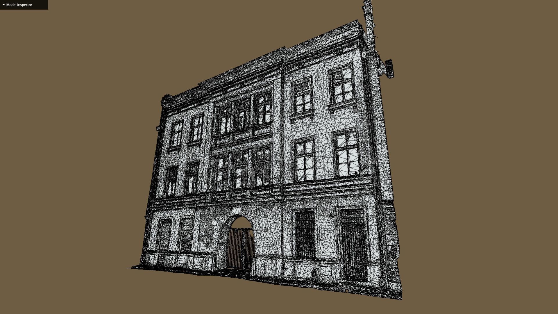 Facade Of A Tenement House With A Steel Gate 3D model_13