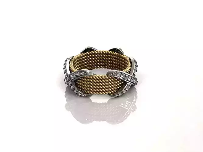 Ring Tiffany 13 Rope Three-row X Ring