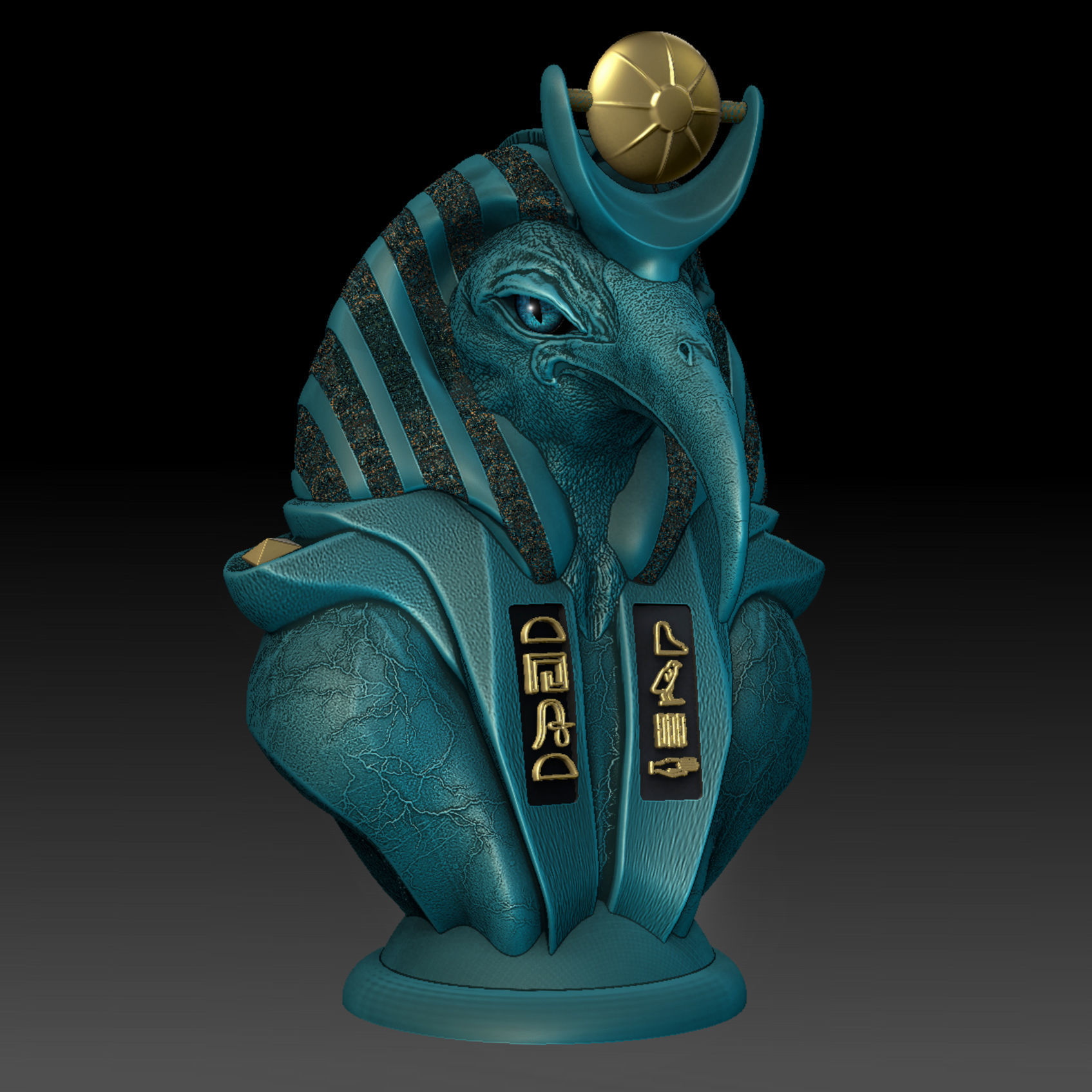 Thoth Egyptian God 3D Model 3D print model_8