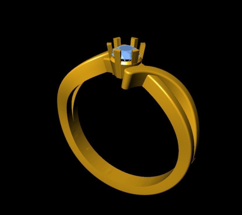 Beautiful Diamond Ring 3D Model 3D print model_6