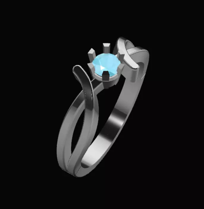 Beautiful Diamond Ring 3D Model 3D print model_0