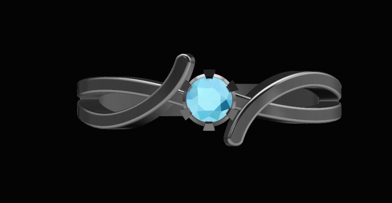 Beautiful Diamond Ring 3D Model 3D print model_3