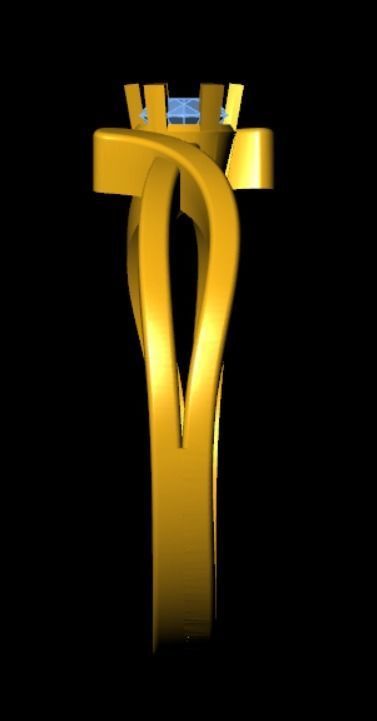 Beautiful Diamond Ring 3D Model 3D print model_4