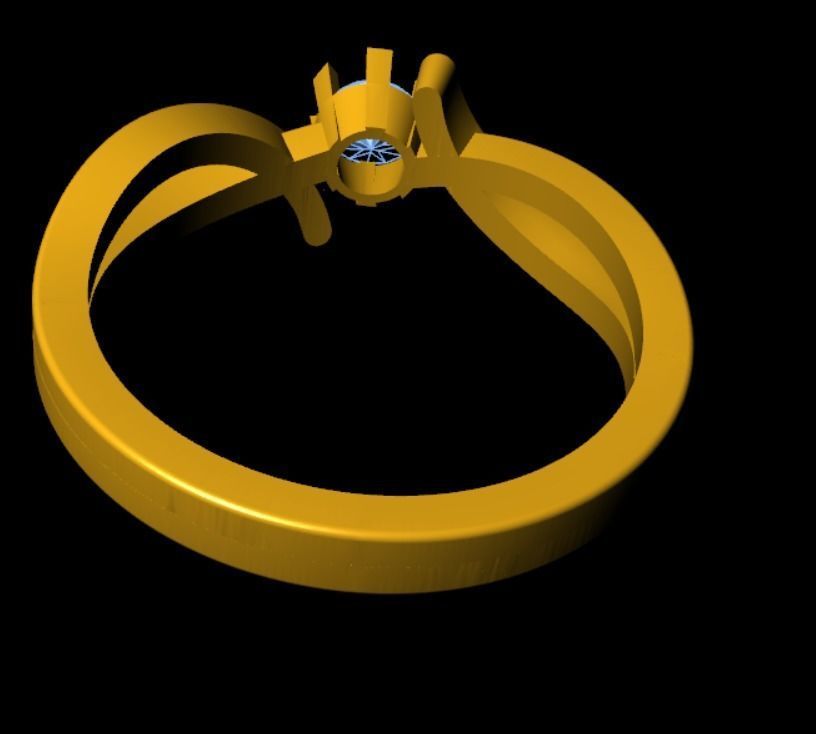 Beautiful Diamond Ring 3D Model 3D print model_10
