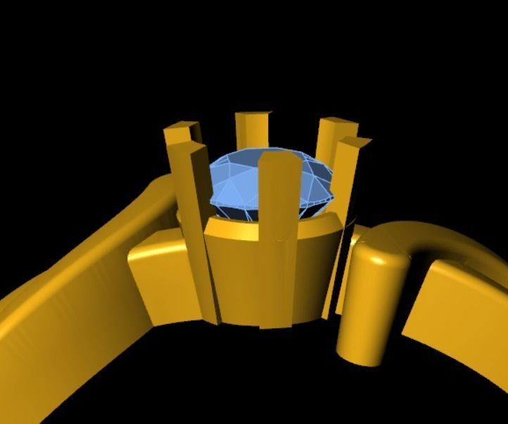 Beautiful Diamond Ring 3D Model 3D print model_8