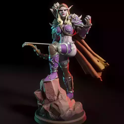 Sylvanas Windrunner dark elf 3D print model