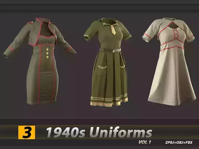 3 1940s Uniforms