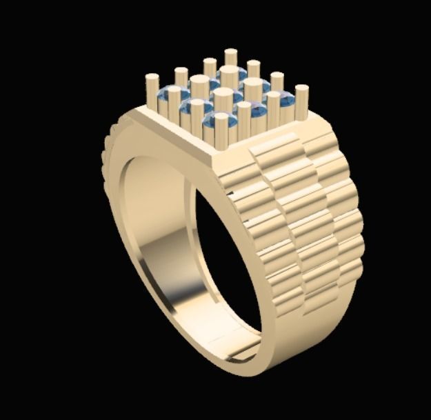 Gents Watch Band Ring 3D Model 3D print model_7
