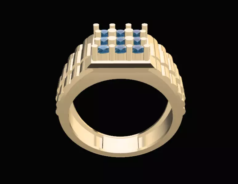 Gents Watch Band Ring 3D Model 3D print model_0