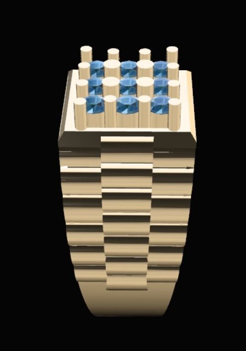 Gents Watch Band Ring 3D Model 3D print model_4