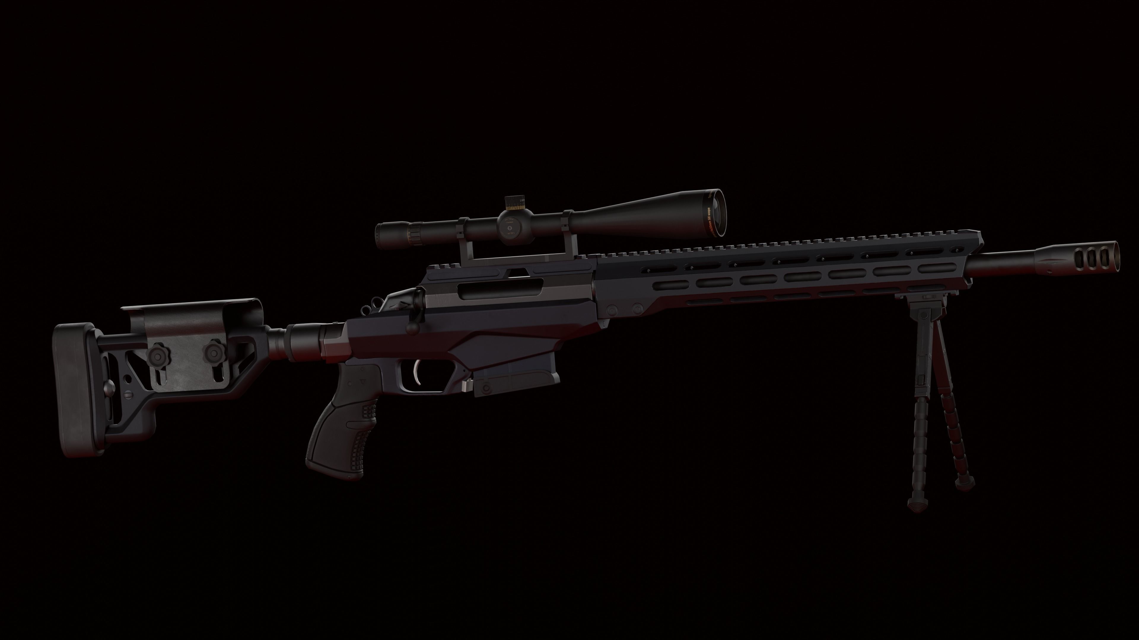 Game-Ready Sniper Rifle Tikka T3 A1 Low-poly 3D model_2