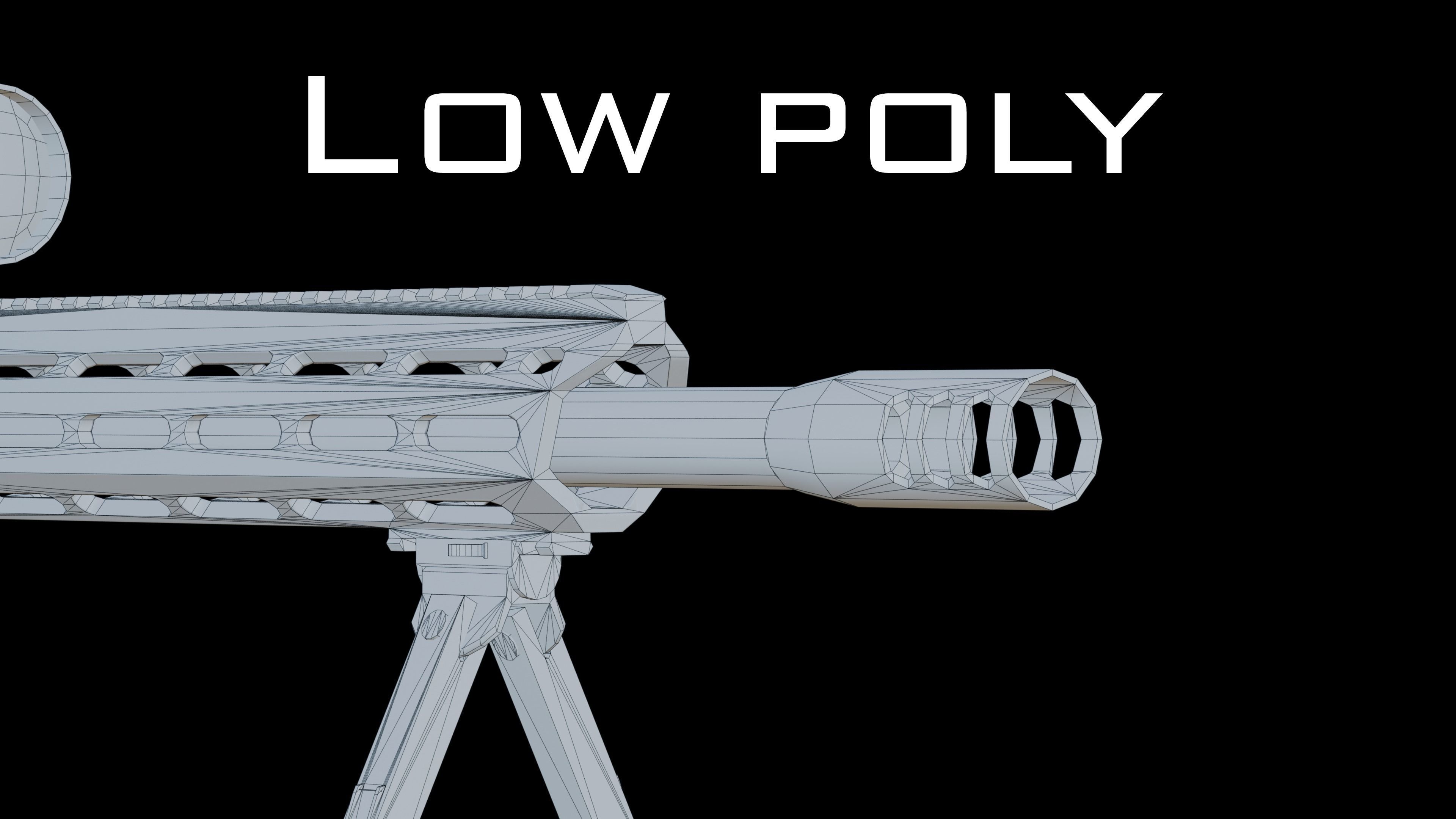 Game-Ready Sniper Rifle Tikka T3 A1 Low-poly 3D model_12