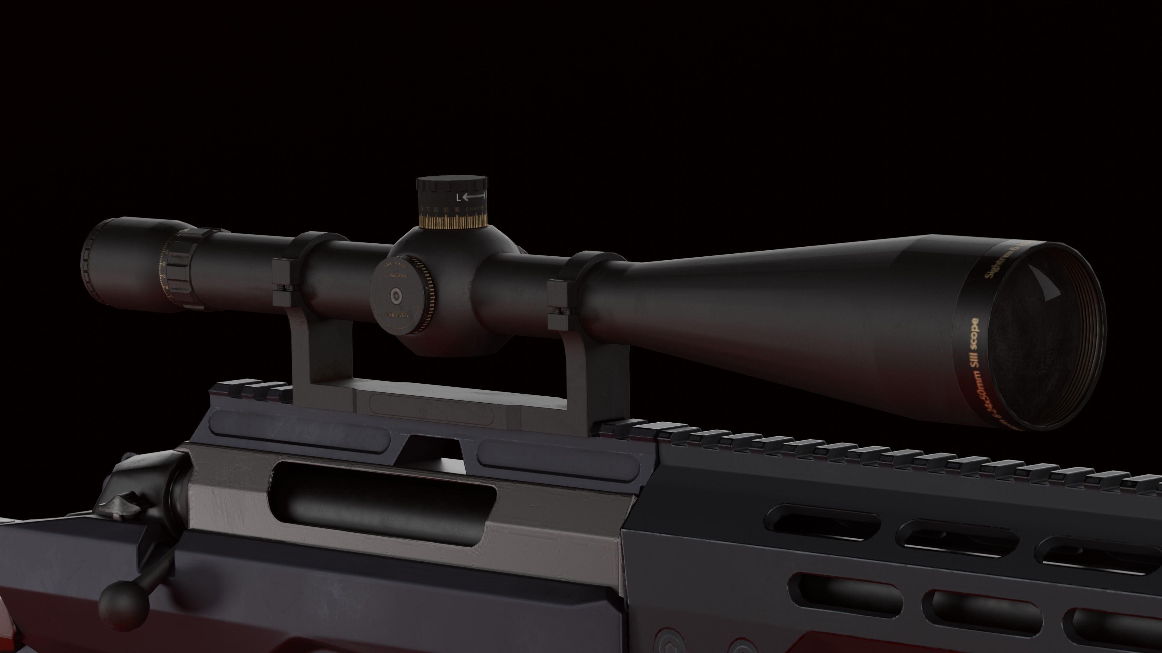 Game-Ready Sniper Rifle Tikka T3 A1 Low-poly 3D model_6