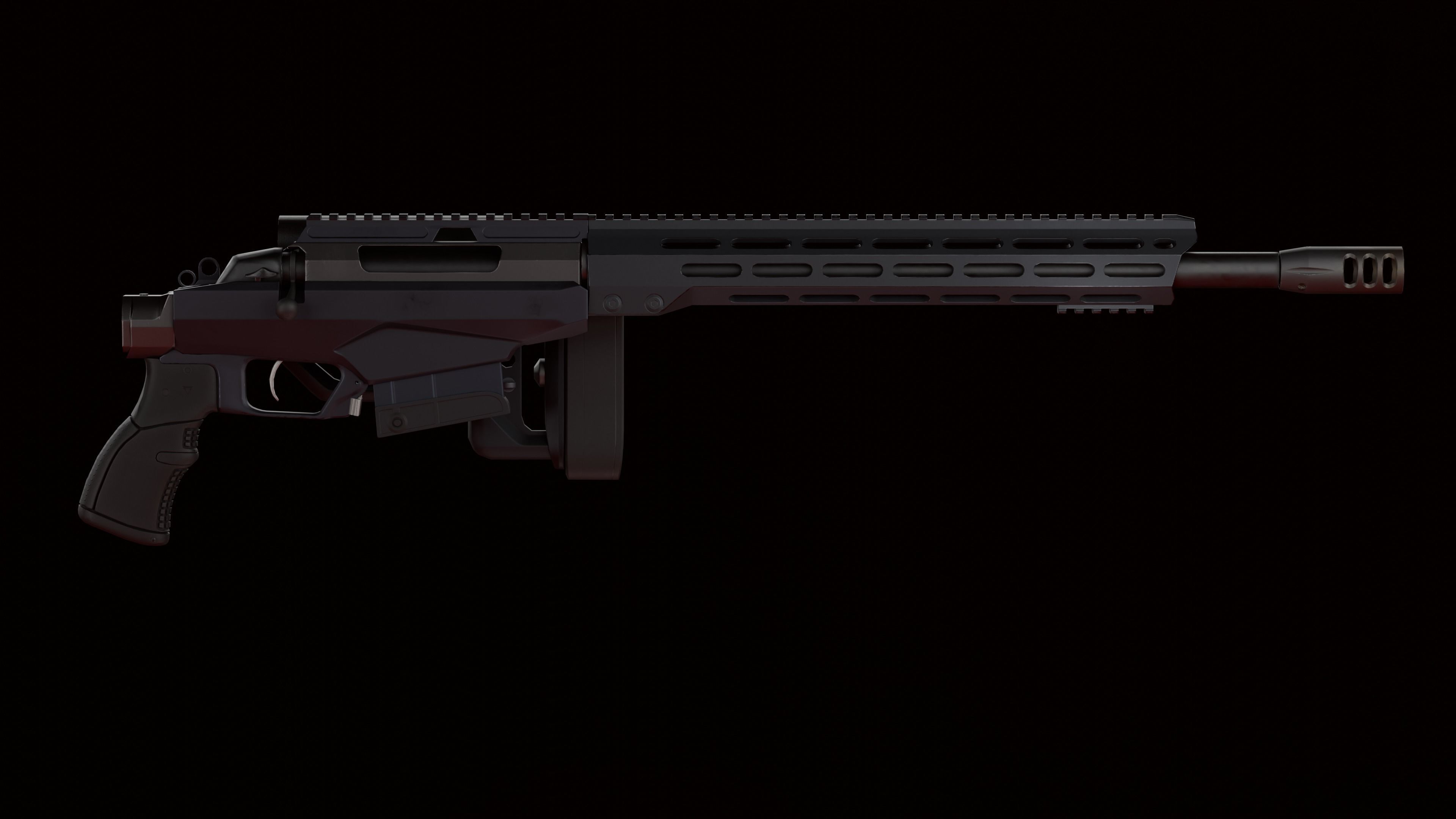 Game-Ready Sniper Rifle Tikka T3 A1 Low-poly 3D model_7