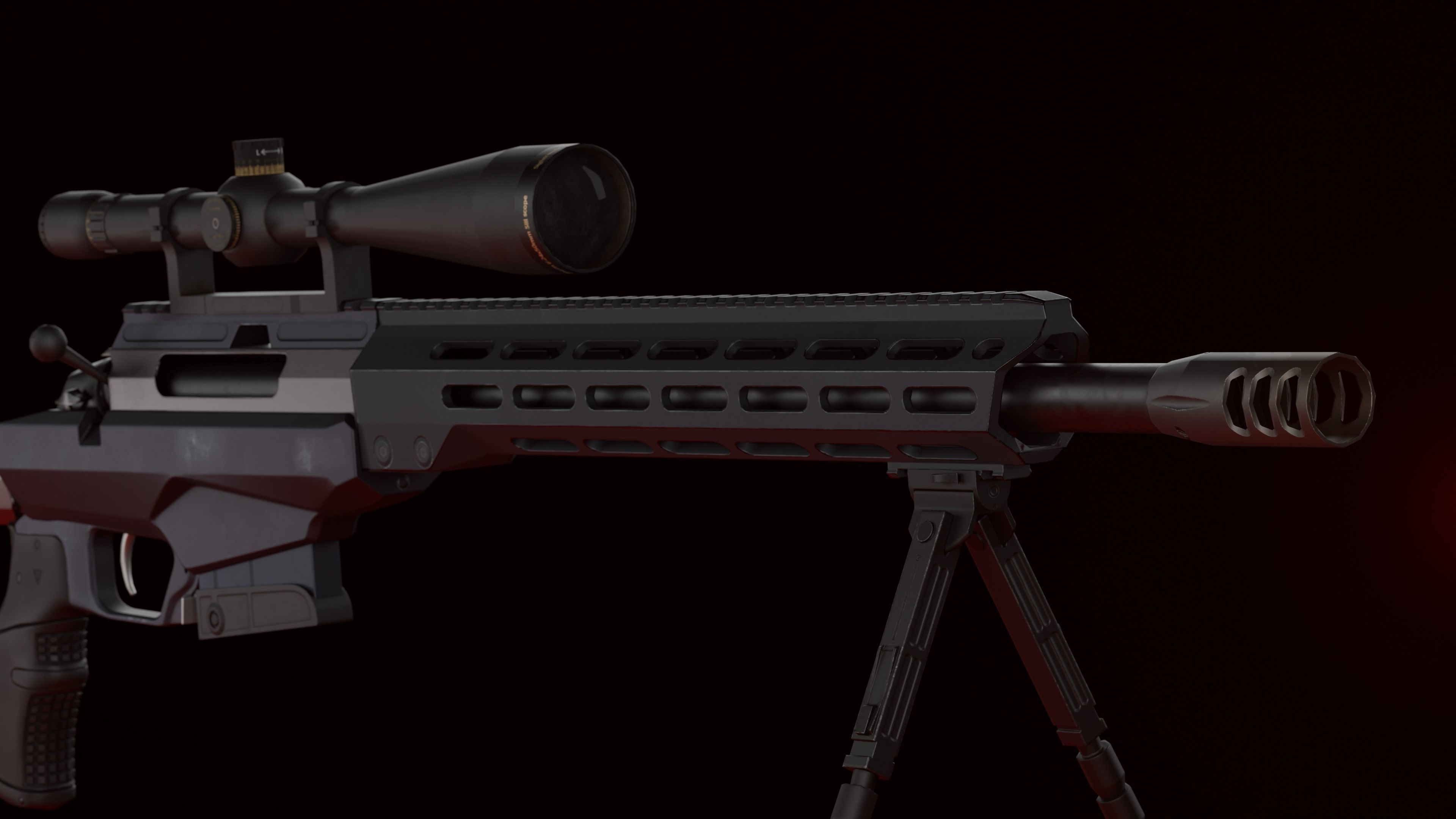 Game-Ready Sniper Rifle Tikka T3 A1 Low-poly 3D model_5