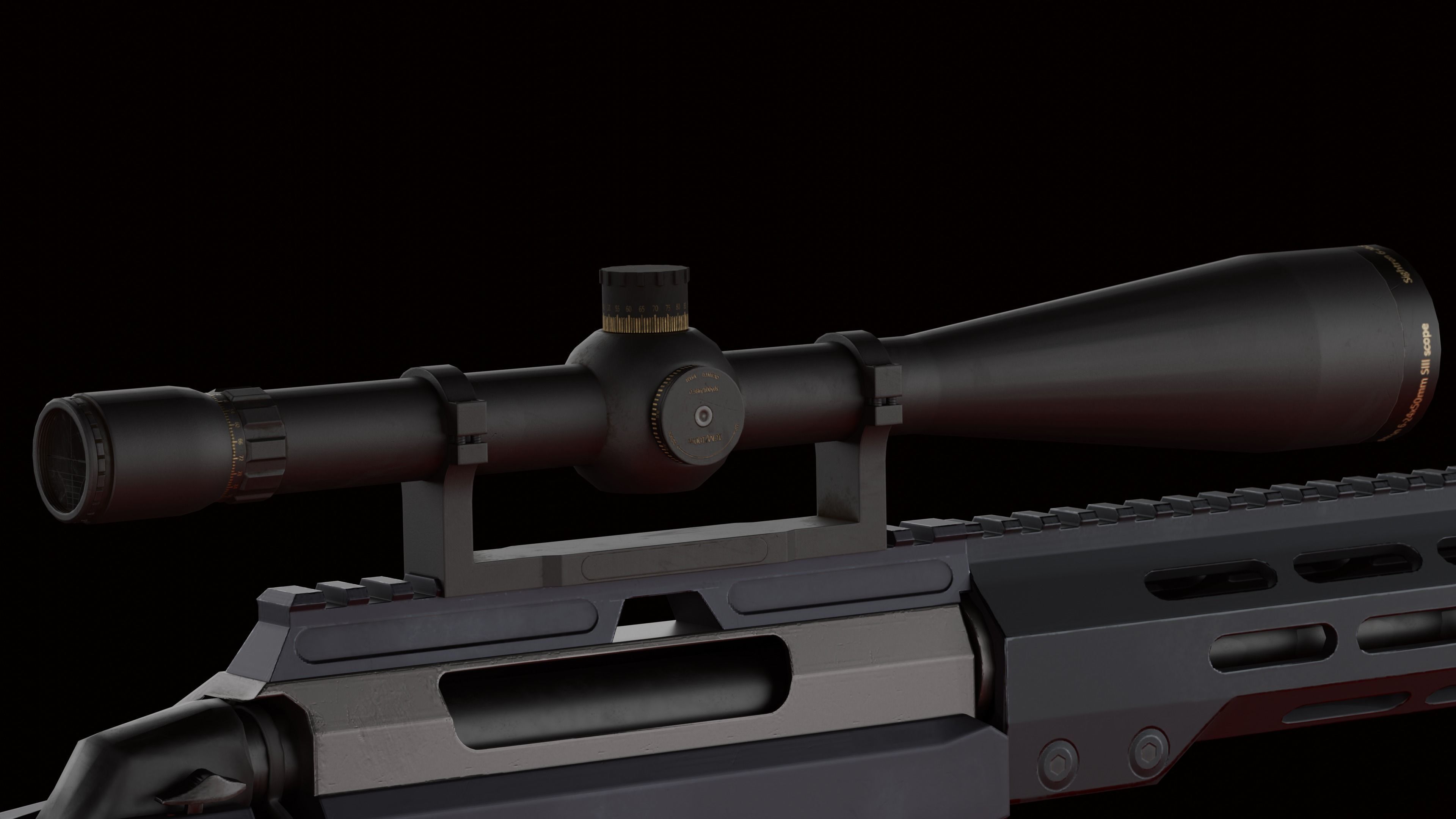 Game-Ready Sniper Rifle Tikka T3 A1 Low-poly 3D model_3