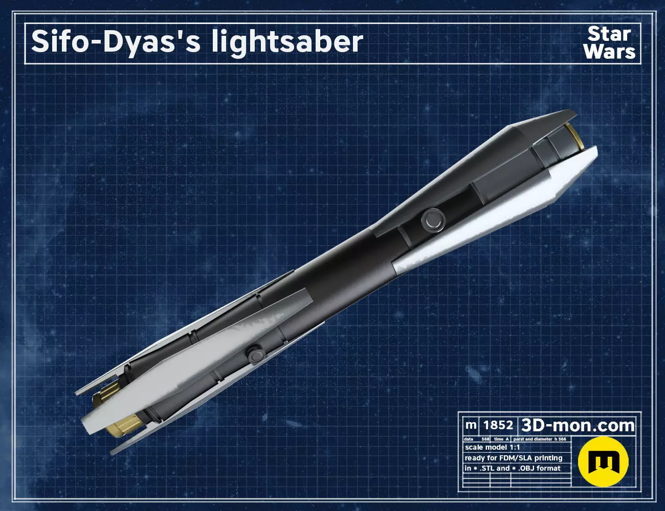 Sifo Dyas lightsaber 3D print model