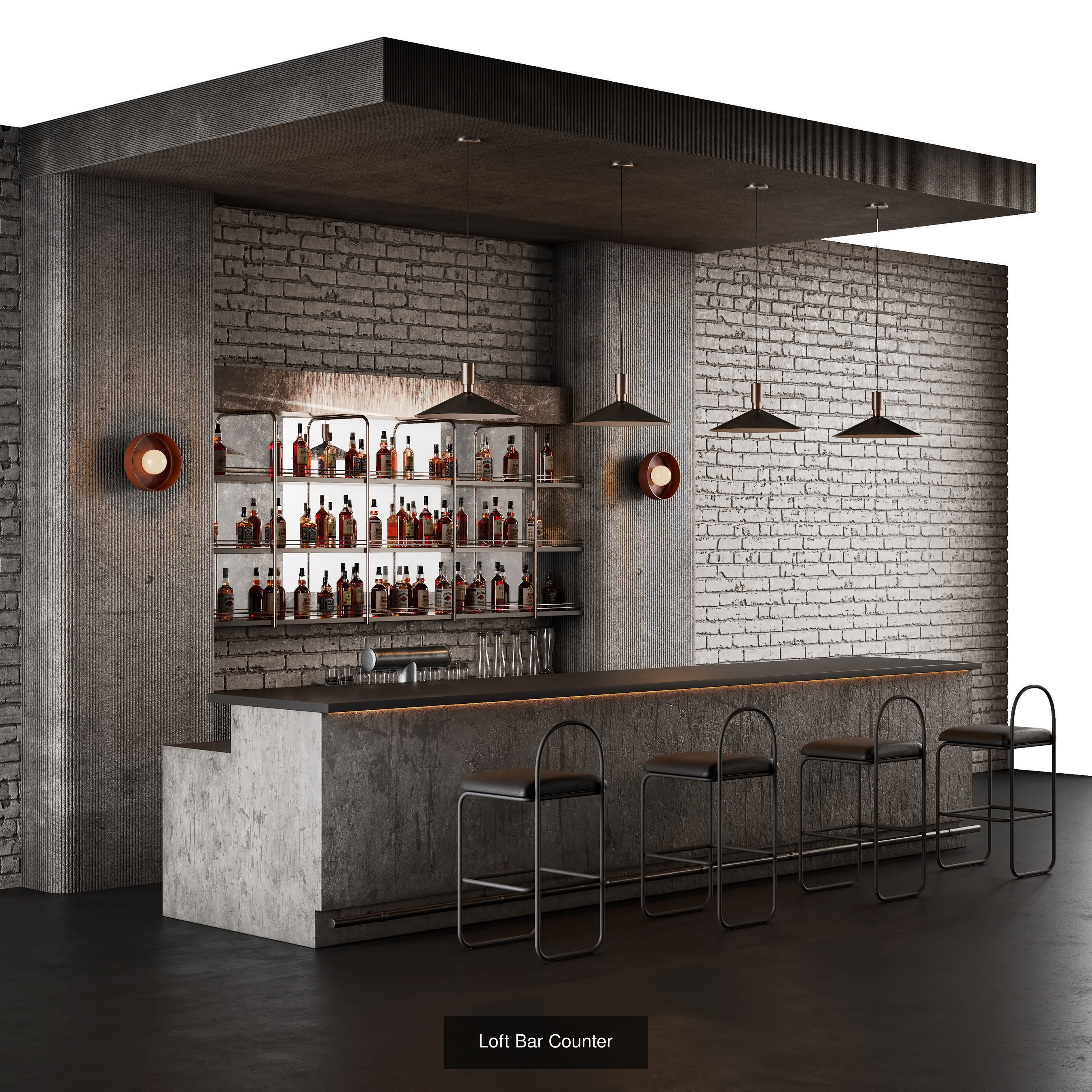 Bar Counters 3D Model Collection_3