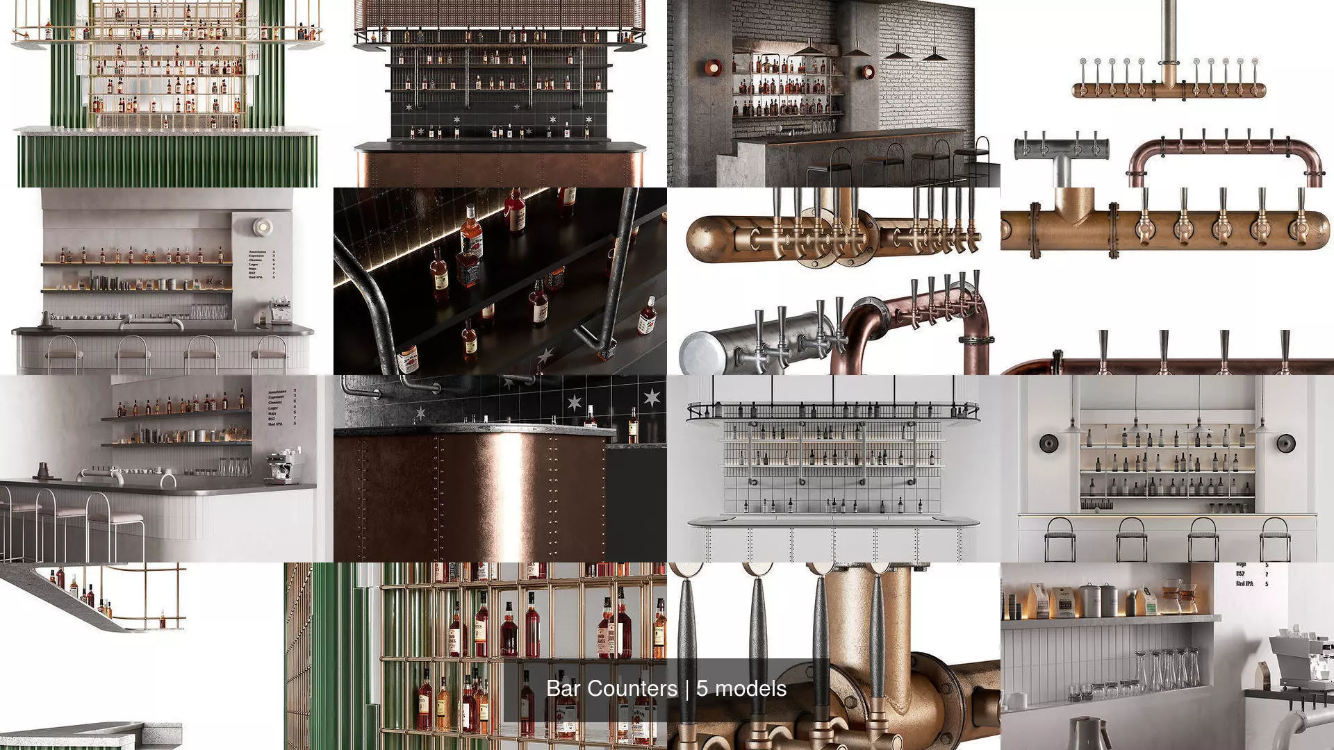 Bar Counters 3D Model Collection_0