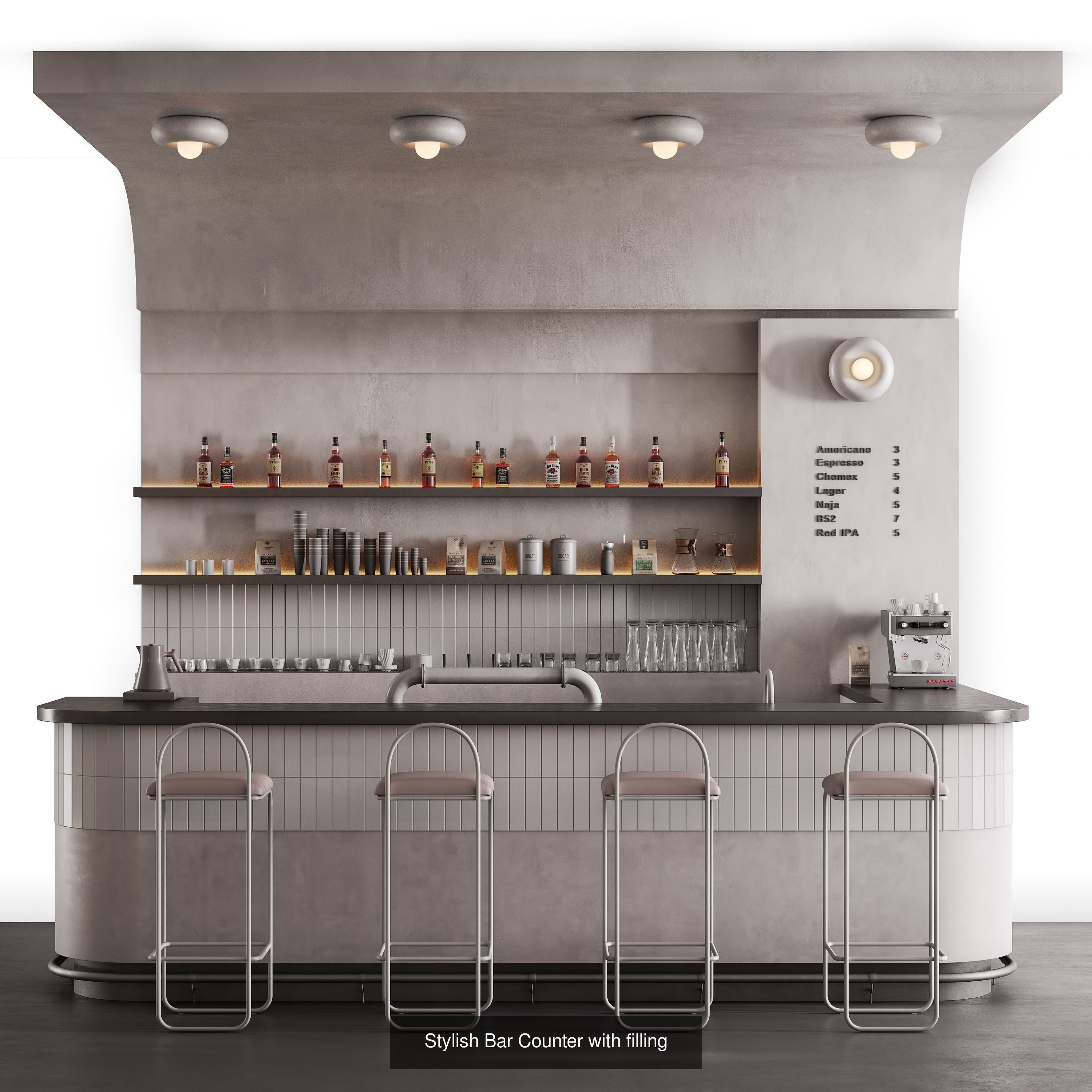 Bar Counters 3D Model Collection_5