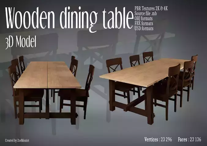 Wooden Dining Table 02