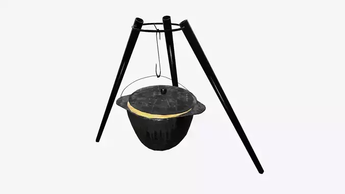 Cooking Pot with soup - PBR - Textured Low-poly 3D model Low-poly 3D model