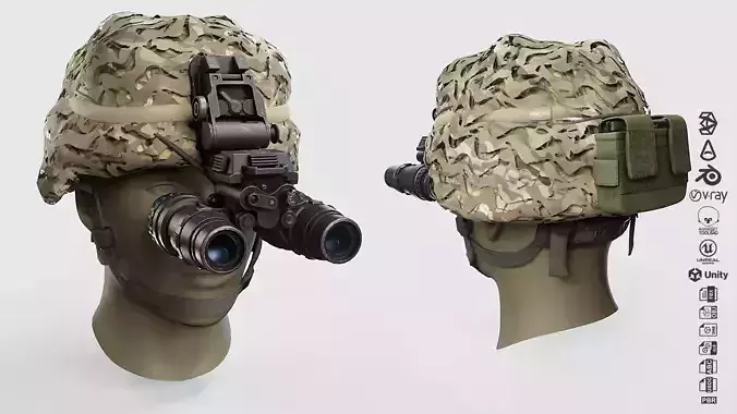 Military Combat Helmet with Night Vision Goggles