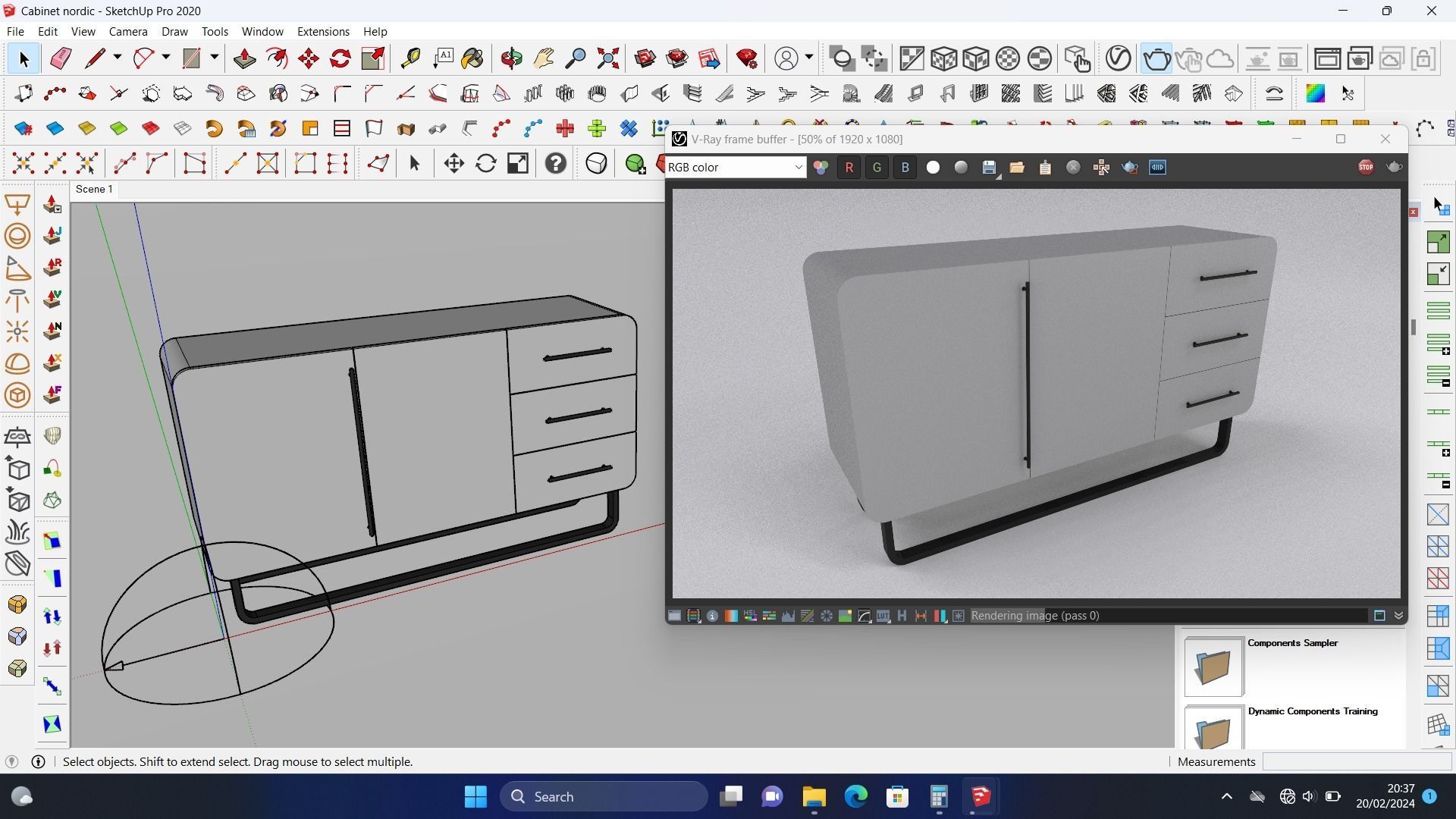 Cabinet nordic Free 3D model_3