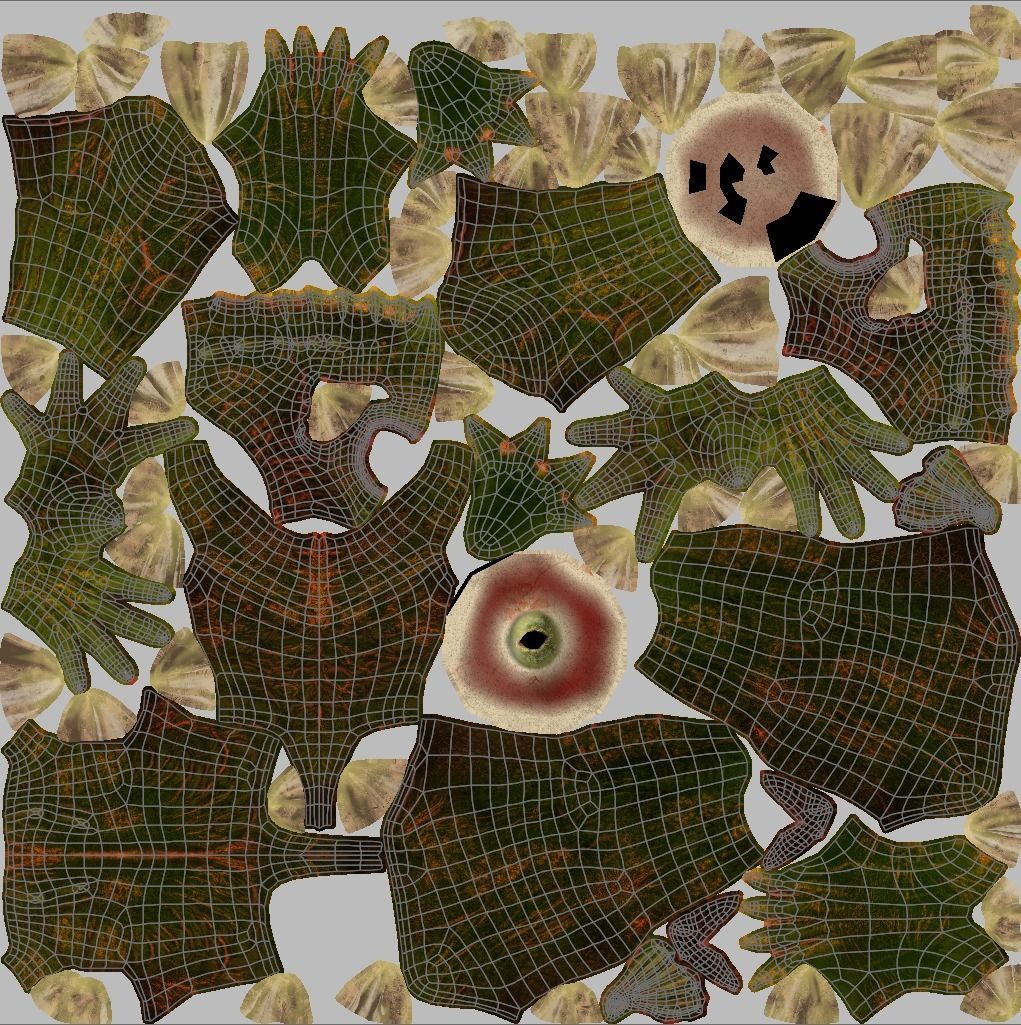 Drowner Monster Creature Animated Low-poly 3D model_14