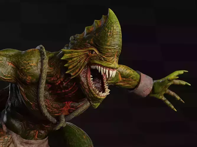 Drowner Monster Creature Animated Low-poly 3D model