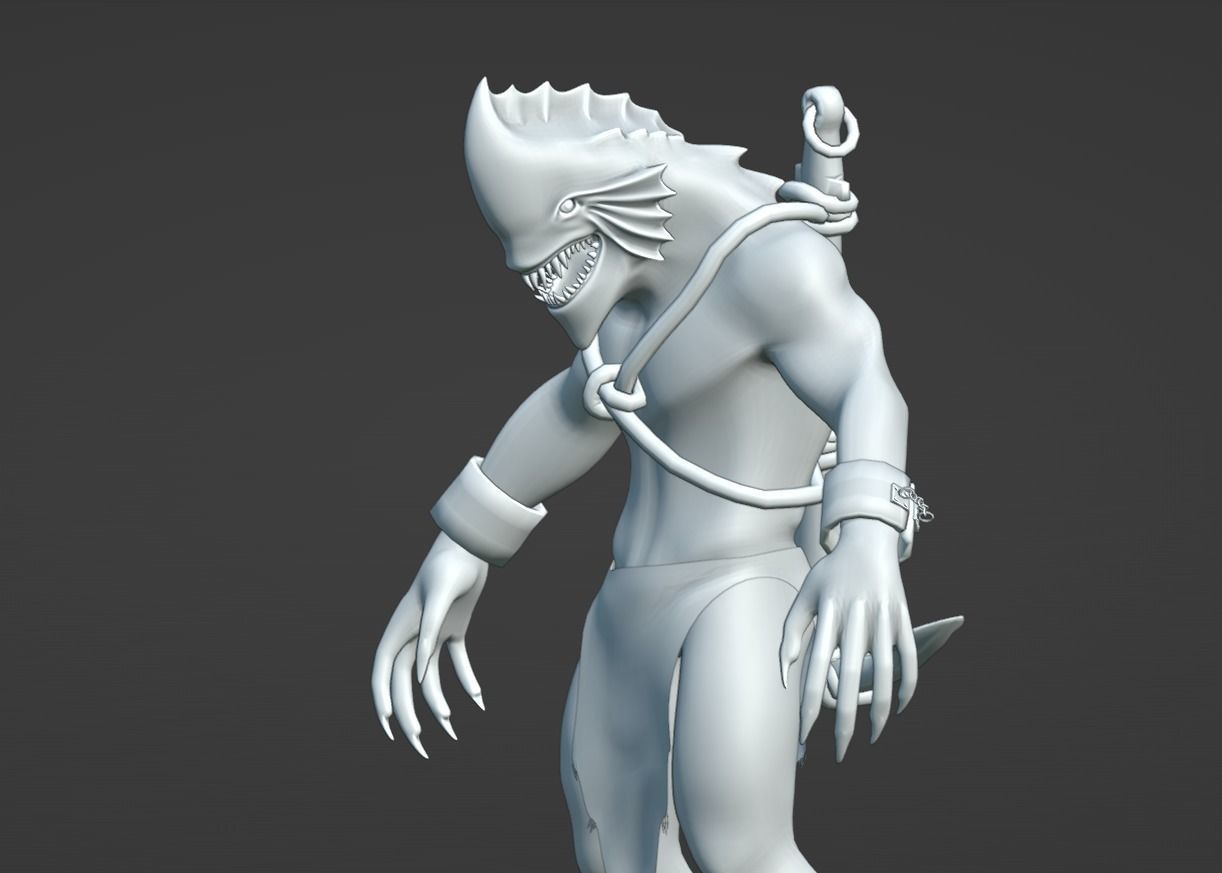 Drowner Monster Creature Animated Low-poly 3D model_18