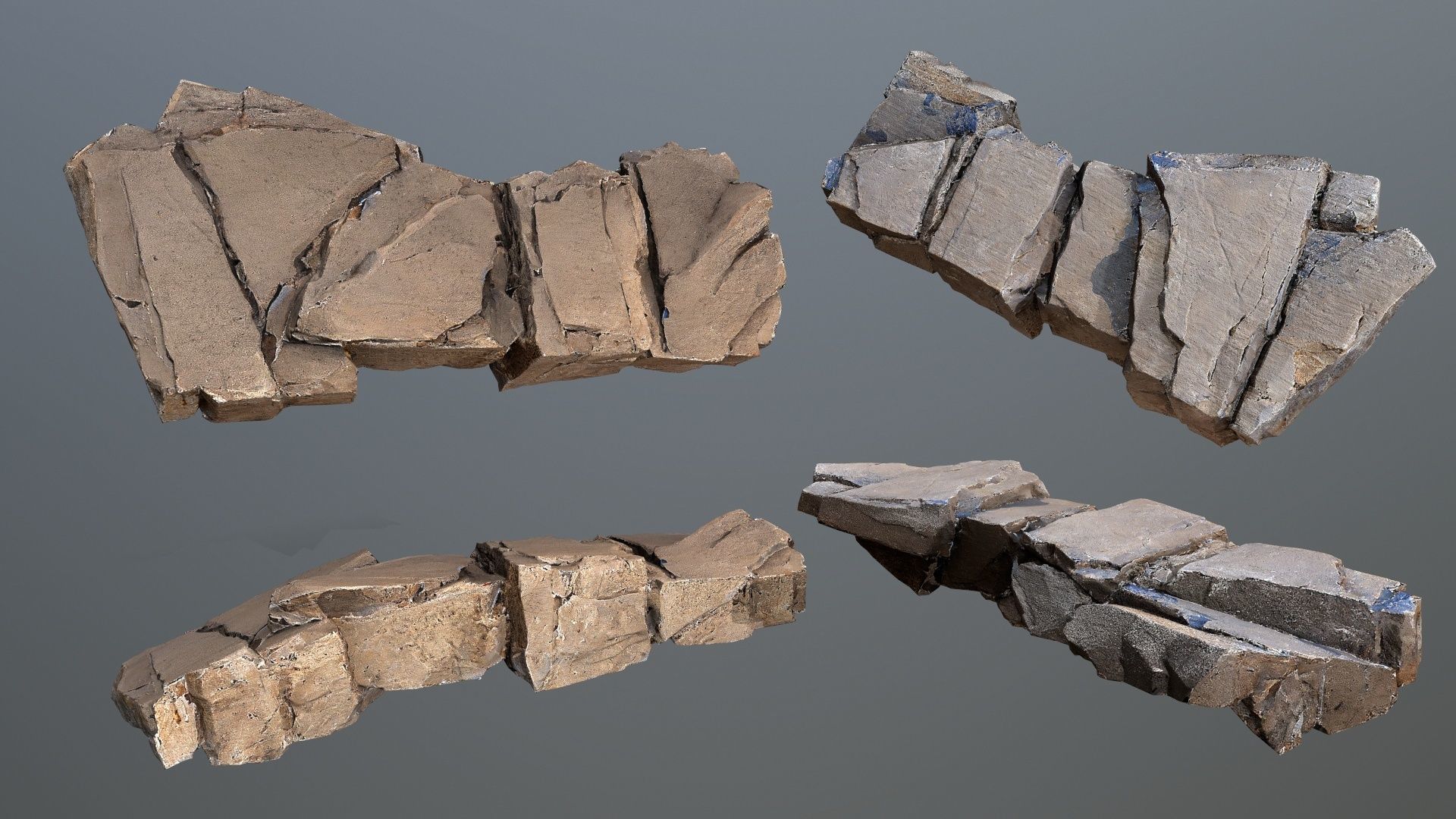 desert rocks Low-poly 3D model_4