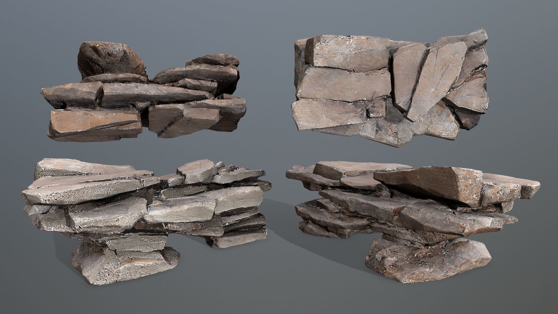 desert rocks Low-poly 3D model_7