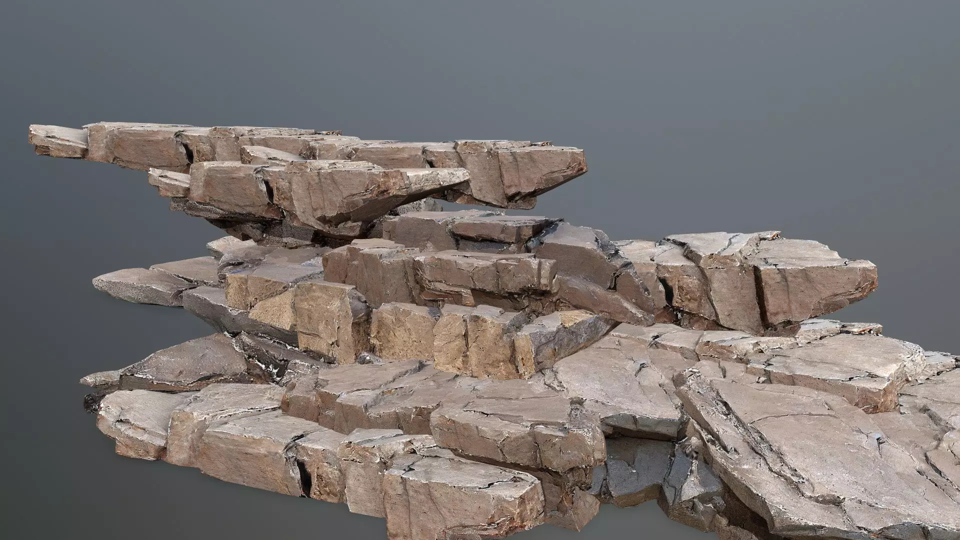 desert rocks Low-poly 3D model_0