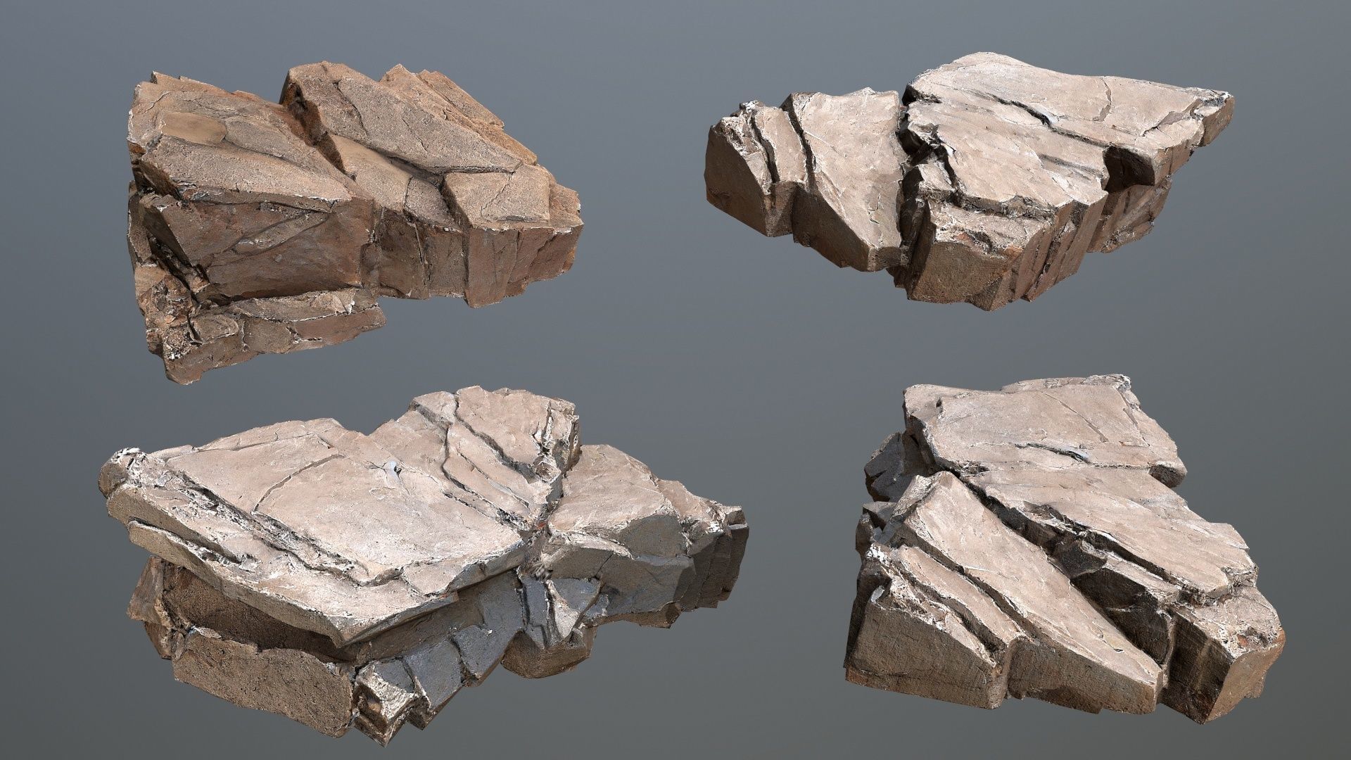 desert rocks Low-poly 3D model_2