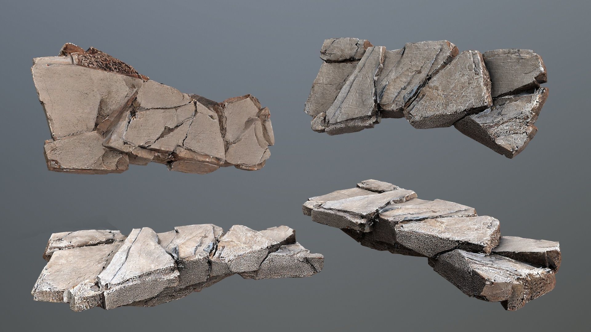 desert rocks Low-poly 3D model_5