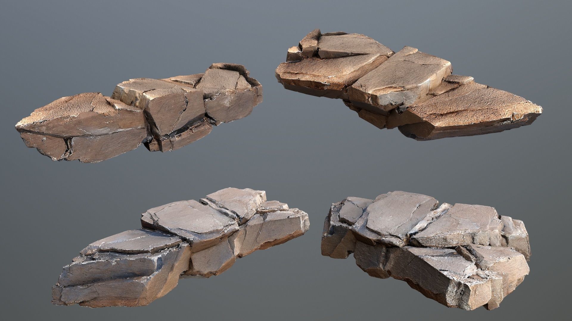 desert rocks Low-poly 3D model_3