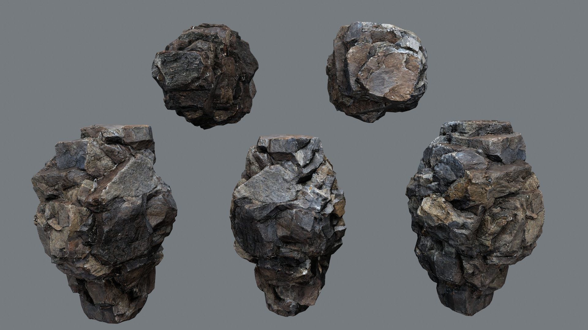 cliff rocks  Low-poly 3D model_3