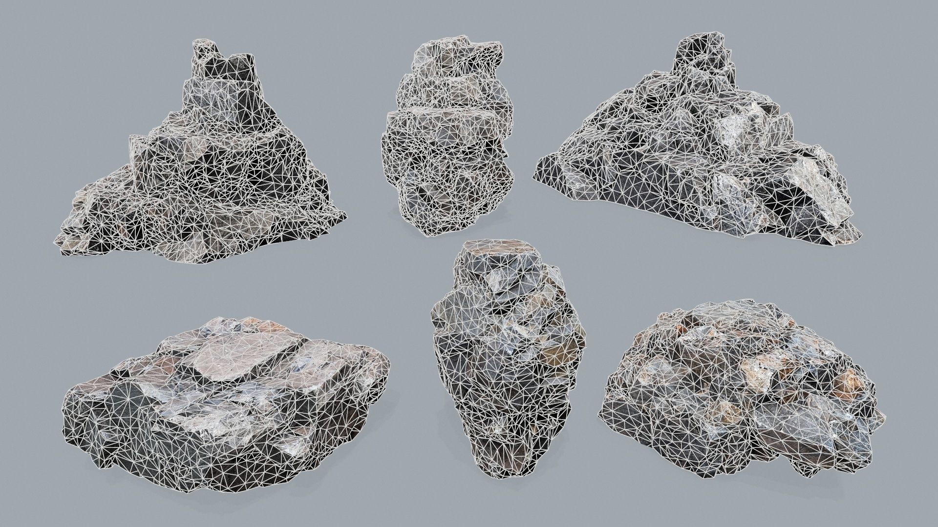 cliff rocks  Low-poly 3D model_13