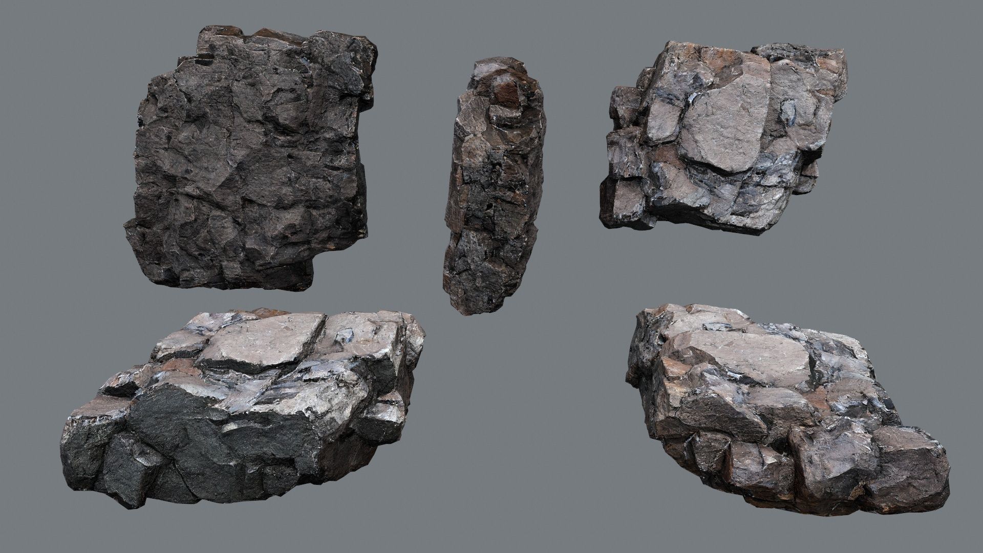 cliff rocks  Low-poly 3D model_5