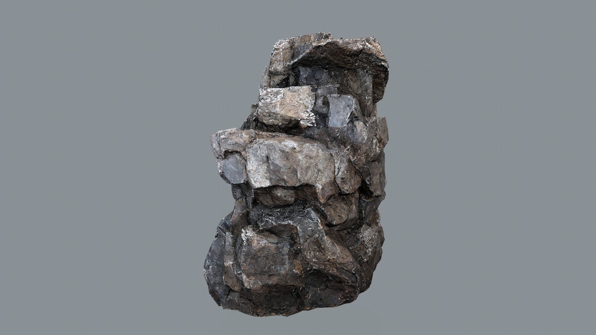 cliff rocks  Low-poly 3D model_12