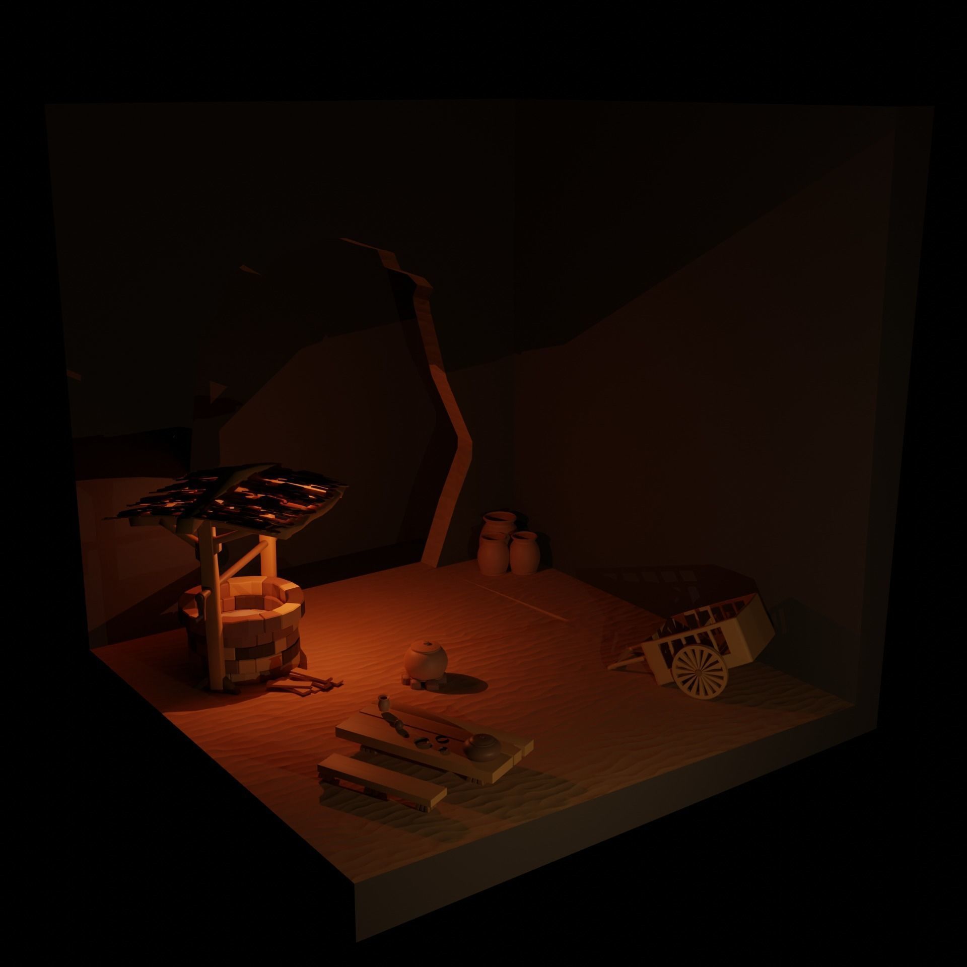 Desert Sahara  Low-poly 3D model_1