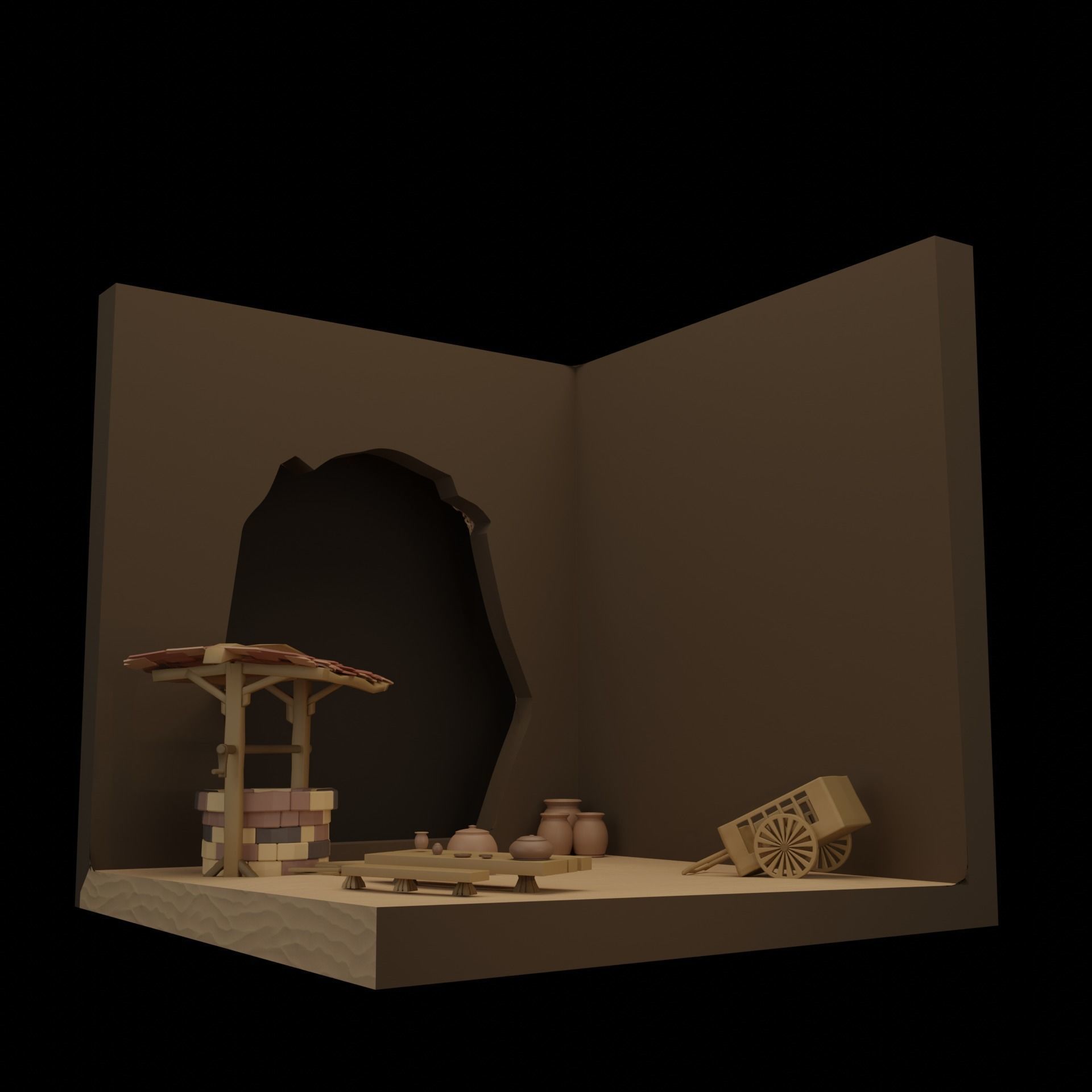 Desert Sahara  Low-poly 3D model_4