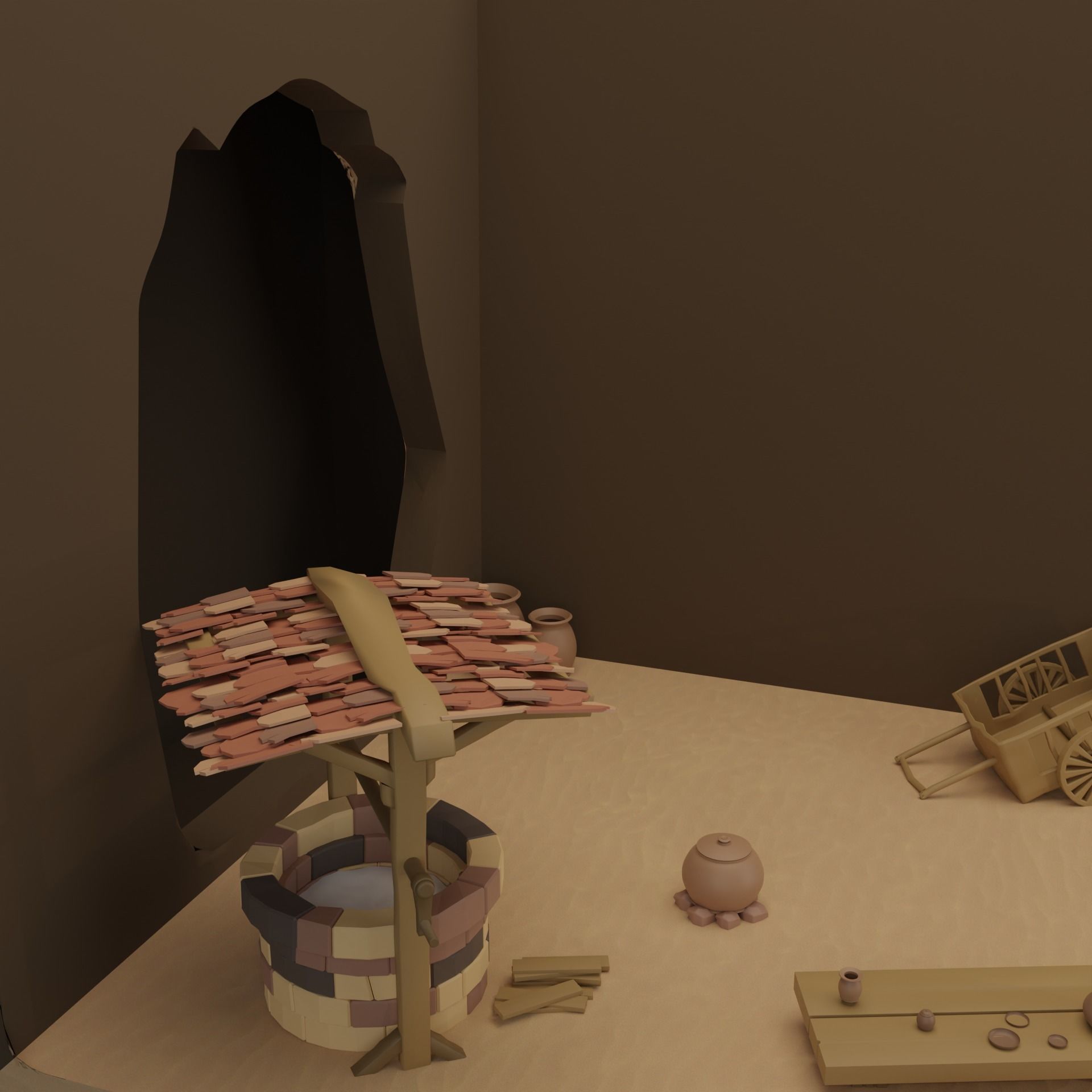 Desert Sahara  Low-poly 3D model_3