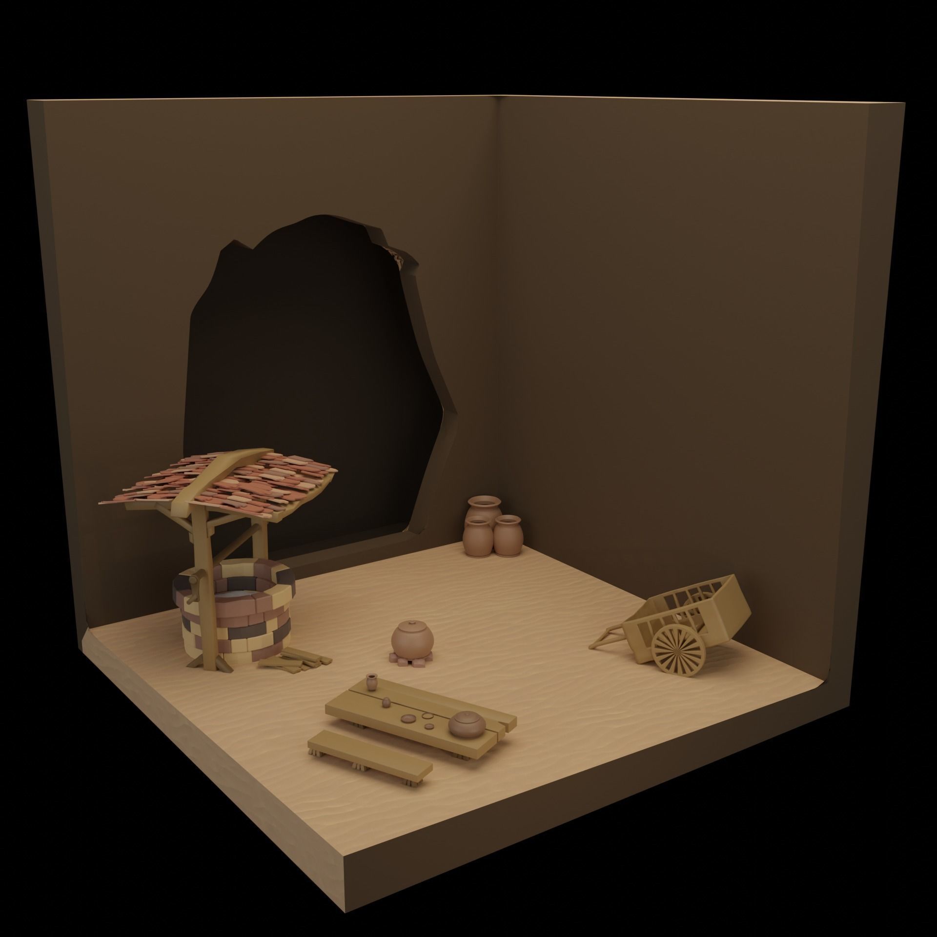Desert Sahara  Low-poly 3D model_2