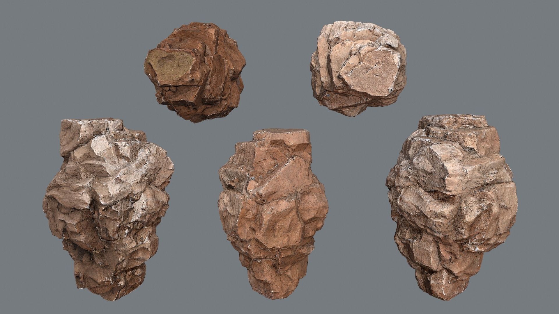 desert rocks Low-poly 3D model_9
