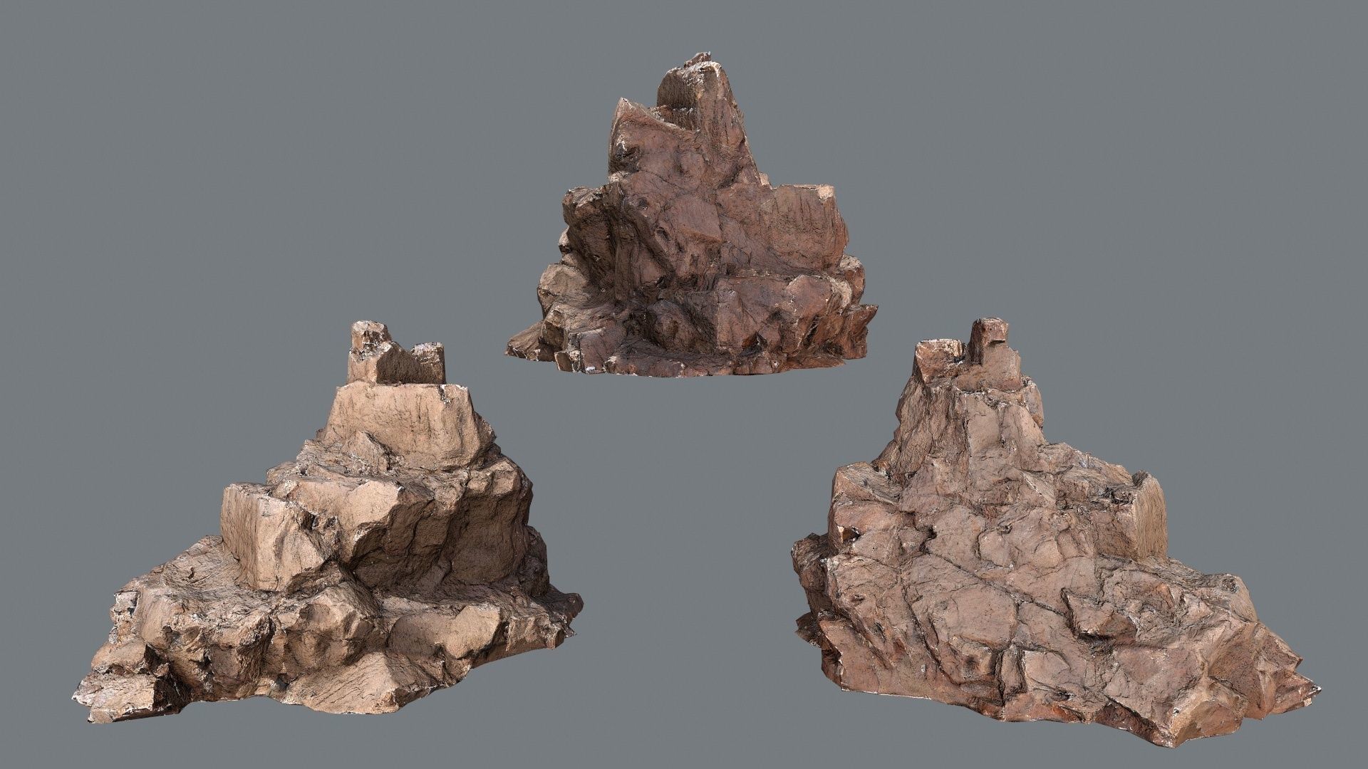 desert rocks Low-poly 3D model_7
