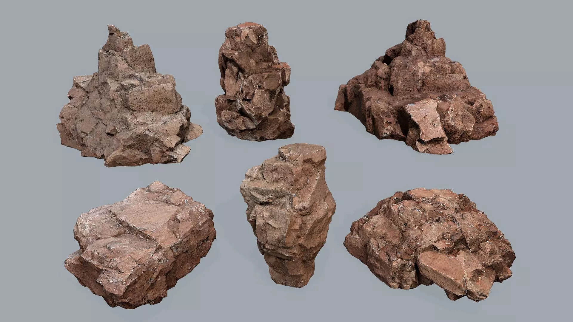 desert rocks Low-poly 3D model_0