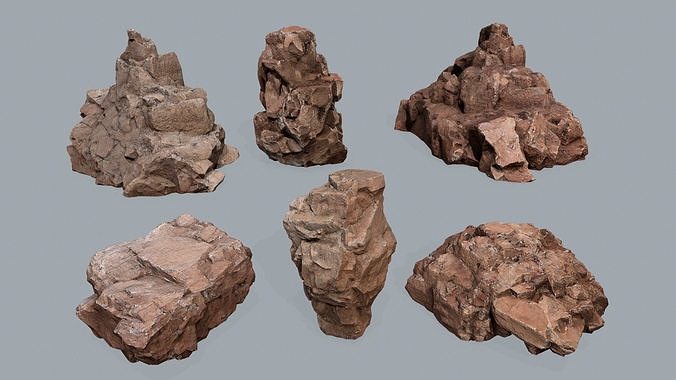 desert rocks Low-poly 3D model